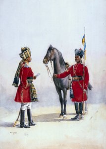 Lancieri di Alwar, comandamento e Chohan Rajput, illustrazione per 